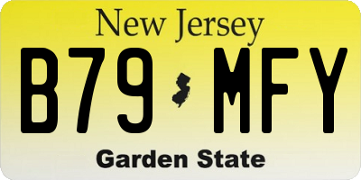 NJ license plate B79MFY