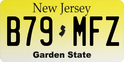 NJ license plate B79MFZ
