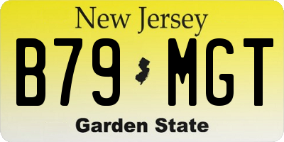NJ license plate B79MGT