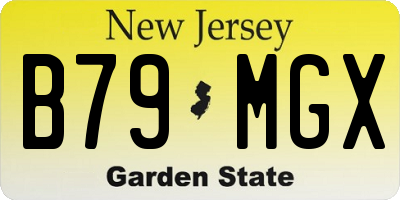 NJ license plate B79MGX