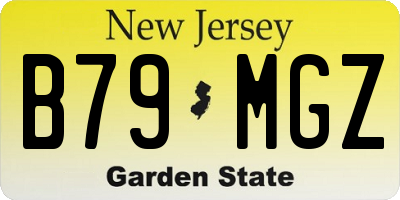 NJ license plate B79MGZ