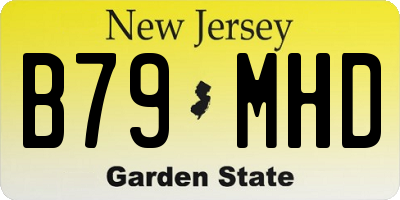 NJ license plate B79MHD