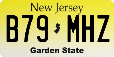 NJ license plate B79MHZ