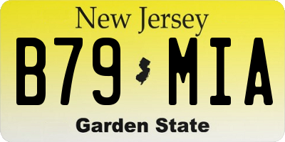 NJ license plate B79MIA