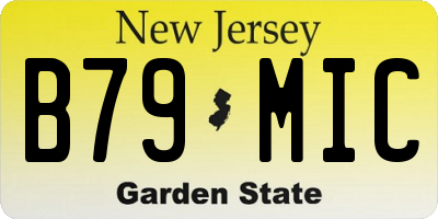 NJ license plate B79MIC