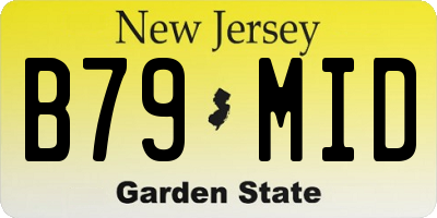 NJ license plate B79MID