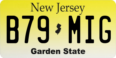 NJ license plate B79MIG