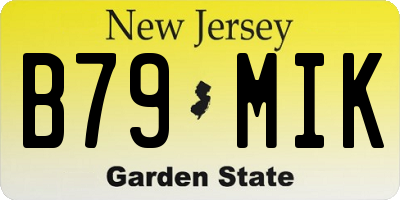 NJ license plate B79MIK