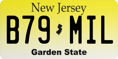 NJ license plate B79MIL