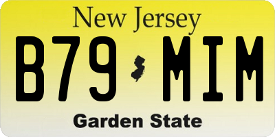 NJ license plate B79MIM