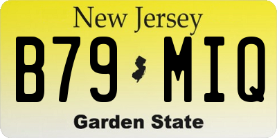NJ license plate B79MIQ