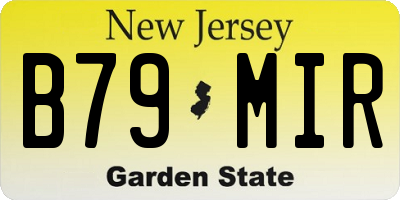 NJ license plate B79MIR