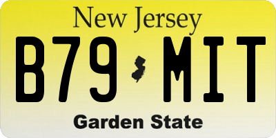 NJ license plate B79MIT