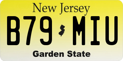 NJ license plate B79MIU