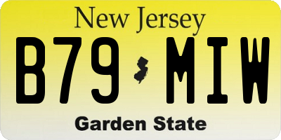 NJ license plate B79MIW