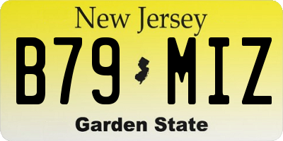 NJ license plate B79MIZ