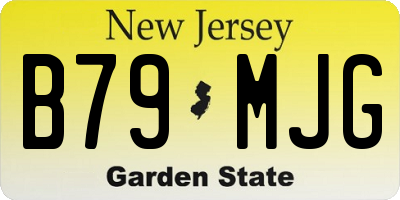 NJ license plate B79MJG
