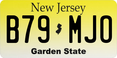 NJ license plate B79MJO