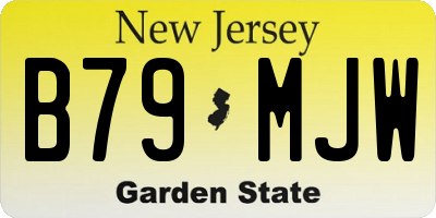 NJ license plate B79MJW