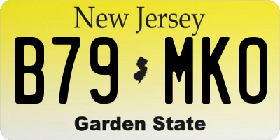 NJ license plate B79MKO