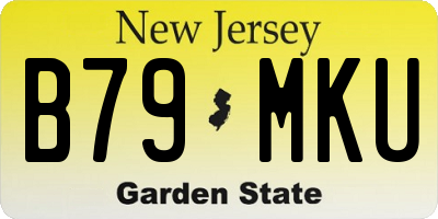 NJ license plate B79MKU