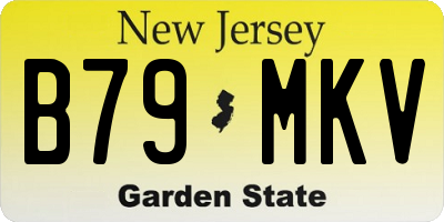 NJ license plate B79MKV