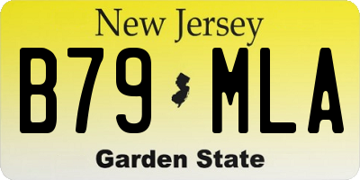 NJ license plate B79MLA