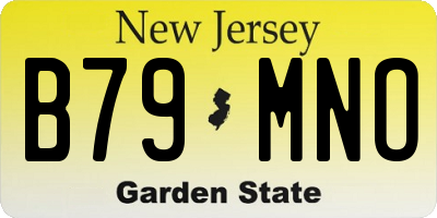 NJ license plate B79MNO