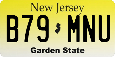 NJ license plate B79MNU