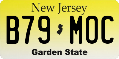 NJ license plate B79MOC