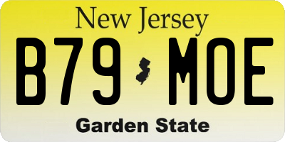 NJ license plate B79MOE