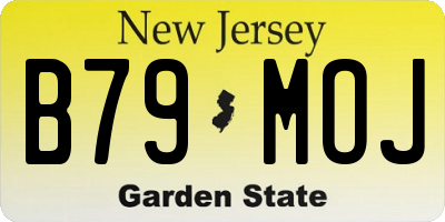 NJ license plate B79MOJ