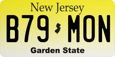 NJ license plate B79MON