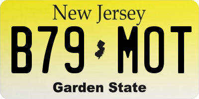 NJ license plate B79MOT