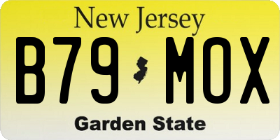 NJ license plate B79MOX