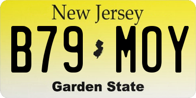 NJ license plate B79MOY