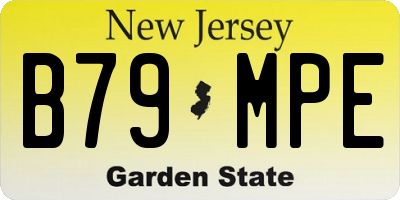 NJ license plate B79MPE