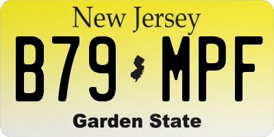 NJ license plate B79MPF