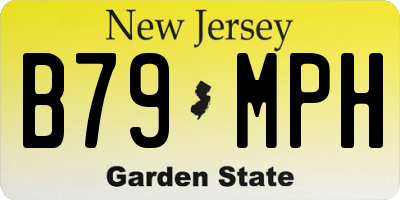 NJ license plate B79MPH