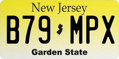 NJ license plate B79MPX
