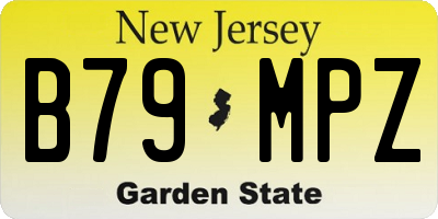 NJ license plate B79MPZ