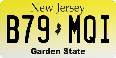 NJ license plate B79MQI