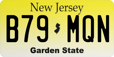NJ license plate B79MQN