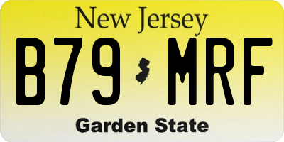 NJ license plate B79MRF
