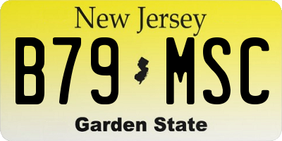 NJ license plate B79MSC