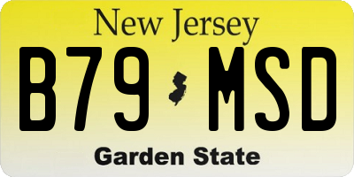 NJ license plate B79MSD