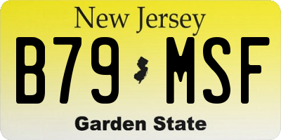 NJ license plate B79MSF