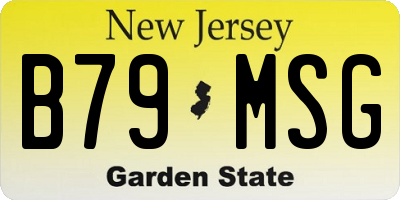 NJ license plate B79MSG