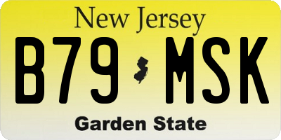 NJ license plate B79MSK