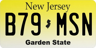 NJ license plate B79MSN